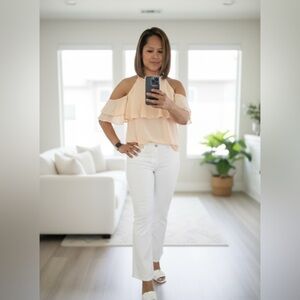 Dear John White Denim Jeans Women’s Size 28 Low Rise Straight Leg Stretch